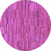 Round Machine Washable Abstract Purple Modern Area Rugs, wshabs5269pur