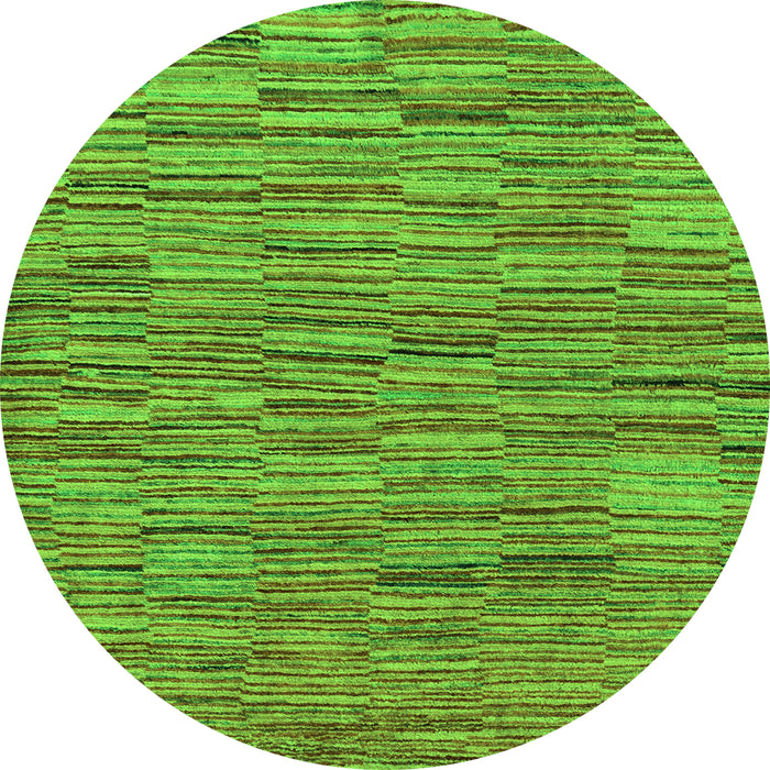 Round Abstract Green Modern Rug, abs5269grn