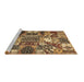 Sideview of Machine Washable Southwestern Brown Country Rug, wshabs526brn