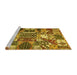 Sideview of Machine Washable Southwestern Yellow Country Rug, wshabs526yw