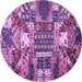 Round Southwestern Purple Country Rug, abs526pur