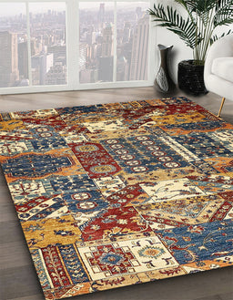 Abstract Brown Southwestern Rug in Family Room, abs526