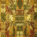 Square Southwestern Yellow Country Rug, abs526yw