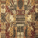 Square Machine Washable Southwestern Brown Country Rug, wshabs526brn