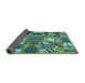 Sideview of Southwestern Turquoise Country Rug, abs526turq