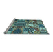 Sideview of Machine Washable Southwestern Light Blue Country Rug, wshabs526lblu