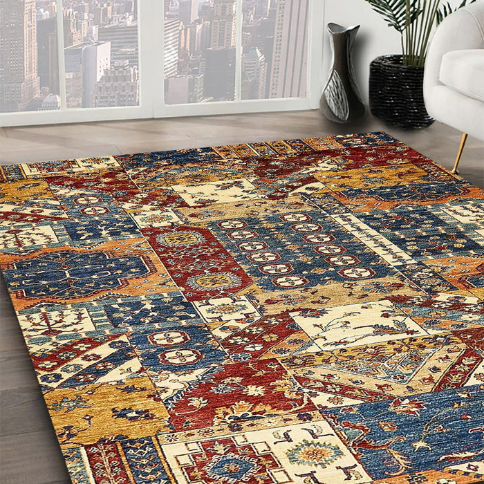 Abstract Brown Southwestern Rug in Family Room, abs526