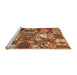 Sideview of Machine Washable Southwestern Orange Country Area Rugs, wshabs526org