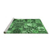 Sideview of Machine Washable Southwestern Emerald Green Country Area Rugs, wshabs526emgrn