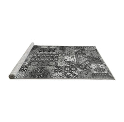 Sideview of Machine Washable Southwestern Gray Country Rug, wshabs526gry