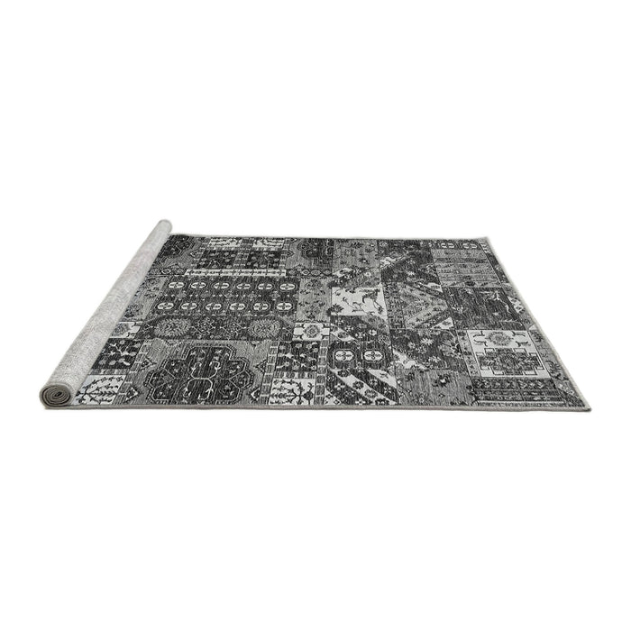 Sideview of Machine Washable Southwestern Gray Country Rug, wshabs526gry