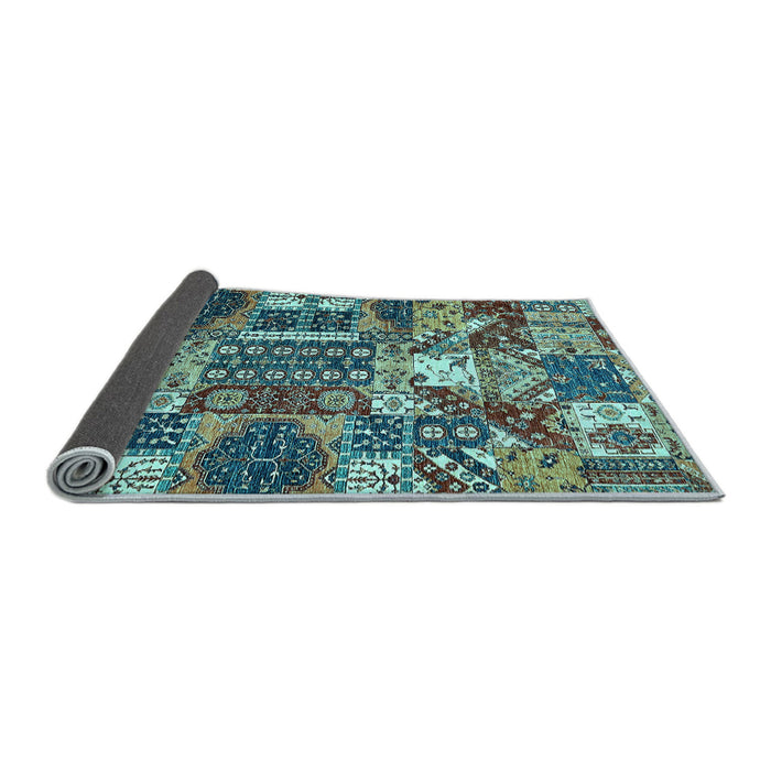 Sideview of Southwestern Light Blue Country Rug, abs526lblu