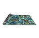 Sideview of Southwestern Light Blue Country Rug, abs526lblu