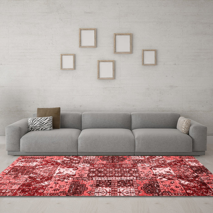 Country Red Washable Rugs