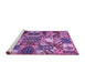 Sideview of Machine Washable Southwestern Purple Country Area Rugs, wshabs526pur