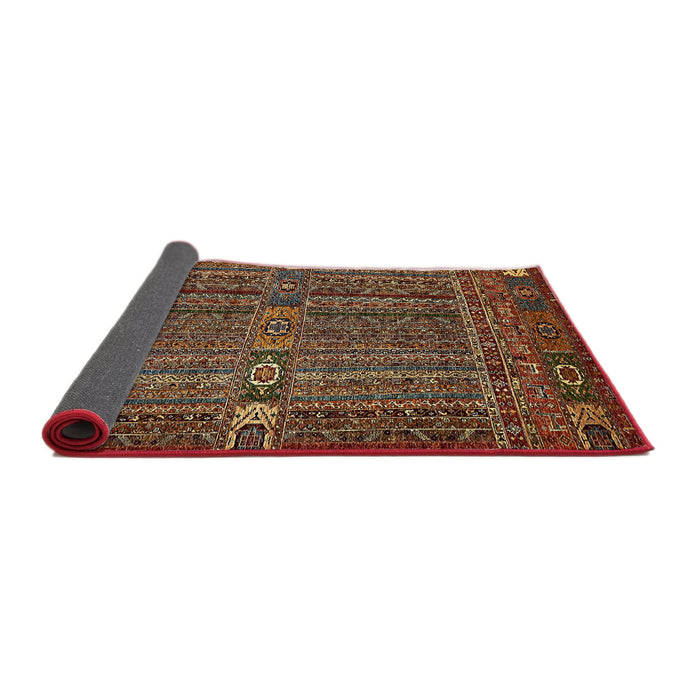 Sideview of Abstract Orange Brown Modern Rug, abs527