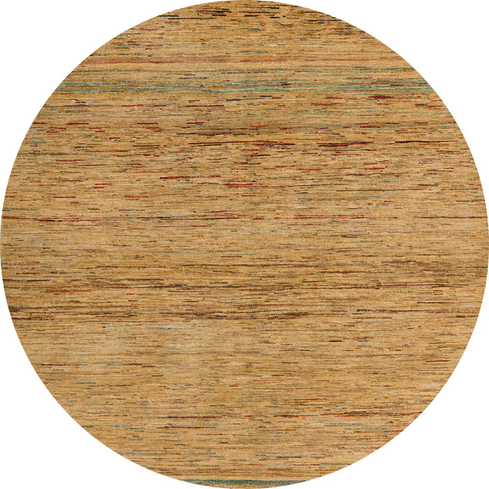 Round Abstract Yellow Modern Rug, abs5270