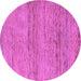 Round Machine Washable Abstract Purple Modern Area Rugs, wshabs5270pur