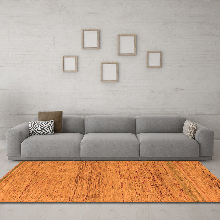 Machine Washable Abstract Orange Modern Area Rugs in a Living Room, wshabs5270org