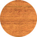 Round Abstract Orange Modern Rug, abs5270org