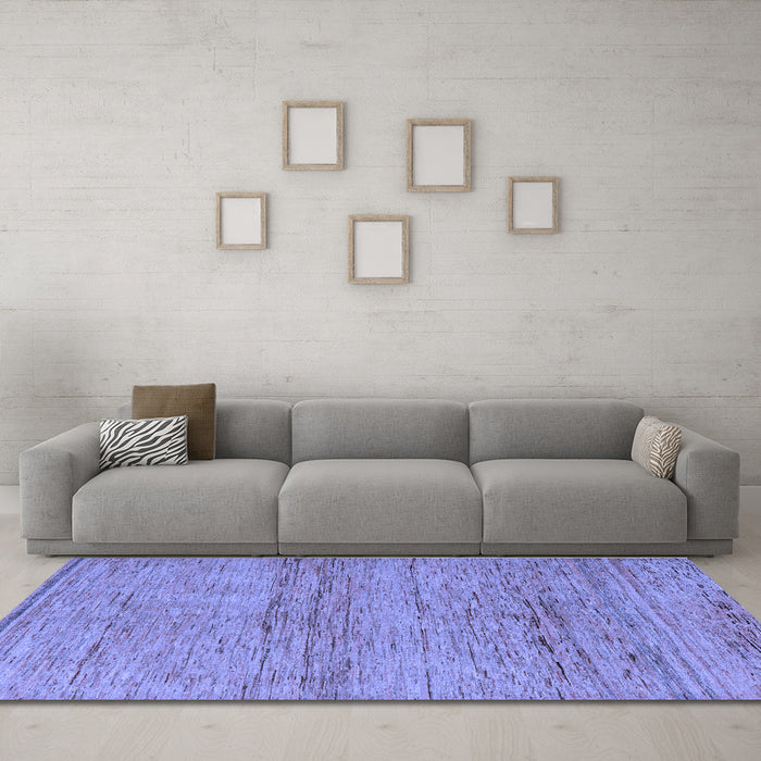 Machine Washable Abstract Blue Modern Rug in a Living Room, wshabs5270blu