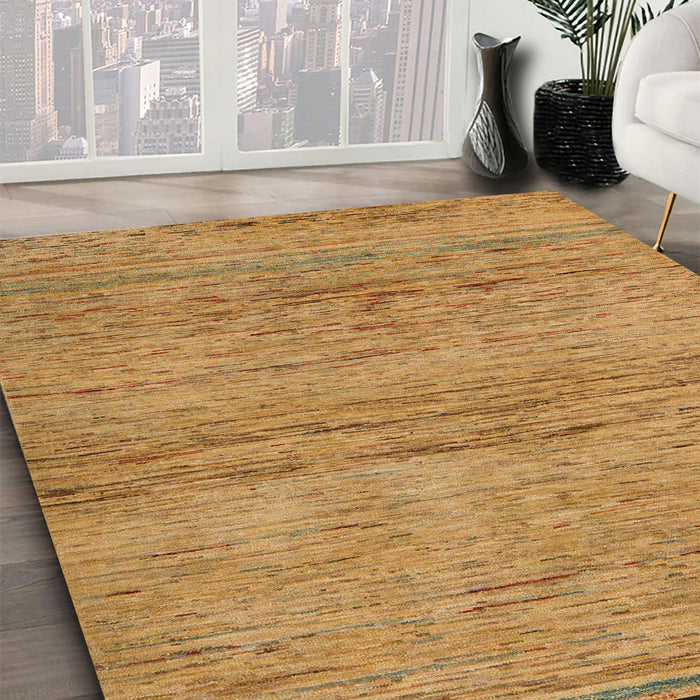 Machine Washable Abstract Yellow Rug in a Family Room, wshabs5270