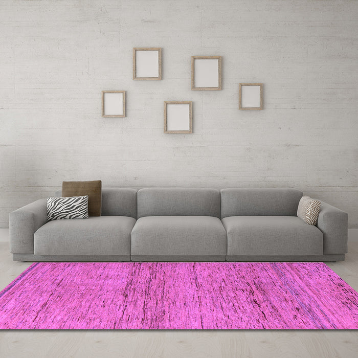 Machine Washable Abstract Purple Modern Area Rugs in a Living Room, wshabs5270pur