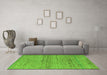 Machine Washable Abstract Green Modern Area Rugs in a Living Room,, wshabs5270grn