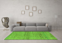 Machine Washable Abstract Green Modern Rug, wshabs5270grn