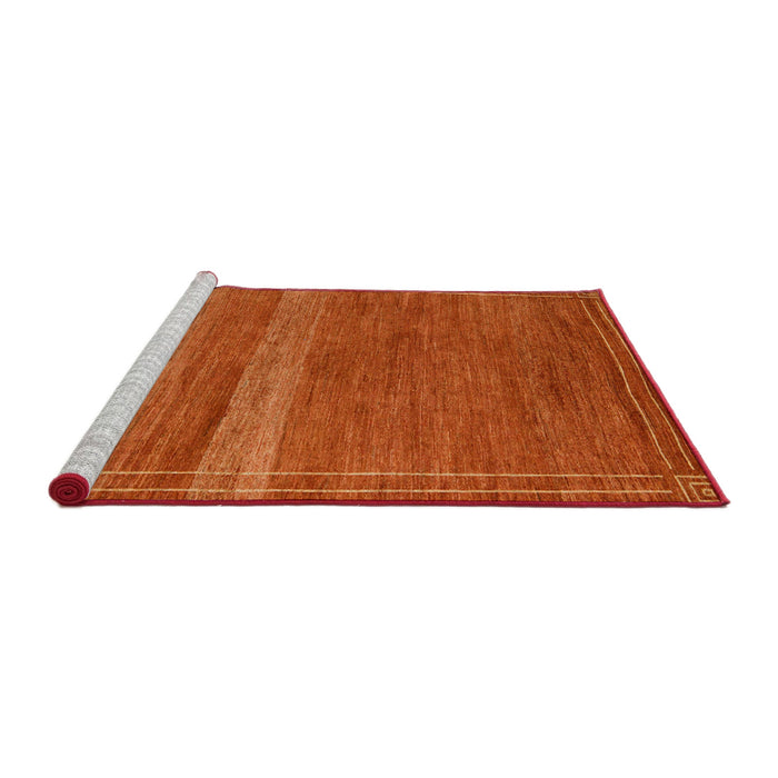 Sideview of Machine Washable Abstract Orange Red Rug, wshabs5271
