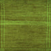 Square Abstract Green Modern Rug, abs5271grn