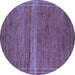 Round Abstract Blue Modern Rug, abs5271blu