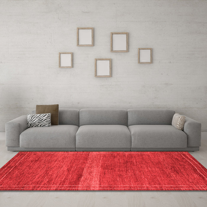 Modern Red Washable Rugs