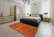 Abstract Orange Red Modern Rug in a Bedroom, abs5271