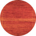 Round Abstract Orange Modern Rug, abs5271org