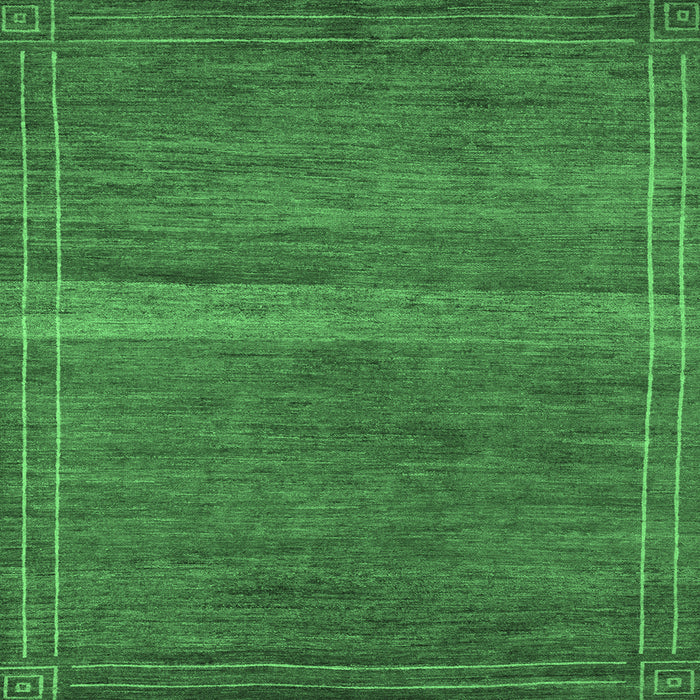 Square Abstract Emerald Green Modern Rug, abs5271emgrn