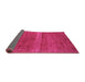 Sideview of Abstract Pink Modern Rug, abs5271pnk