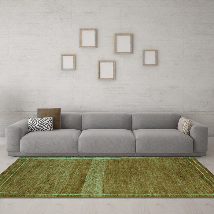 Machine Washable Abstract Turquoise Modern Area Rugs in a Living Room,, wshabs5271turq