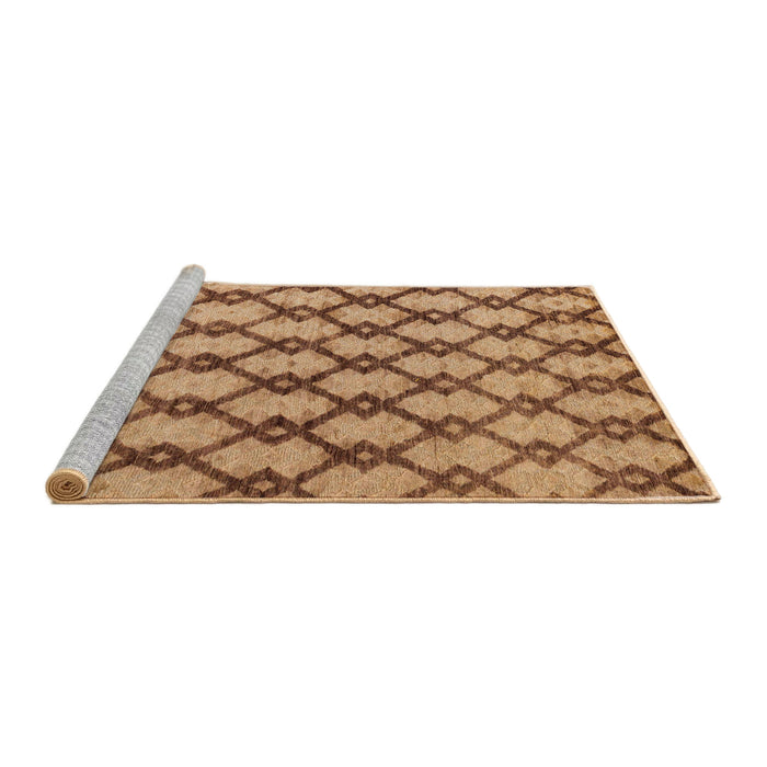 Sideview of Machine Washable Abstract Orange Rug, wshabs5272