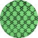 Round Abstract Emerald Green Modern Rug, abs5272emgrn