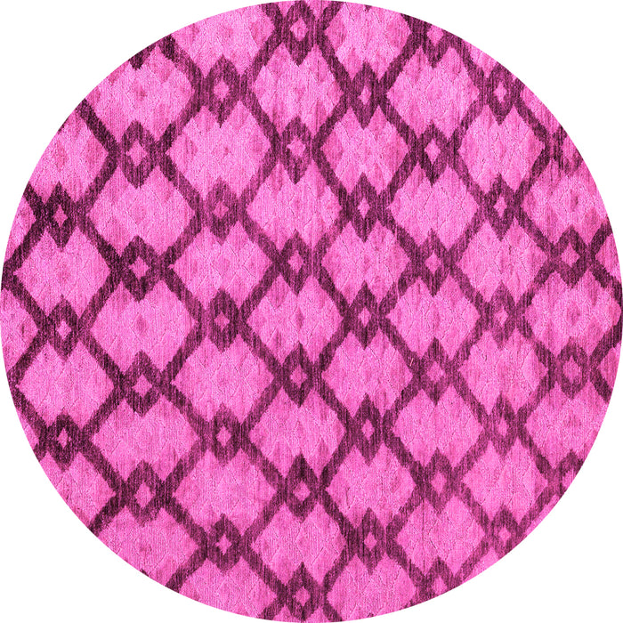 Round Abstract Pink Modern Rug, abs5272pnk