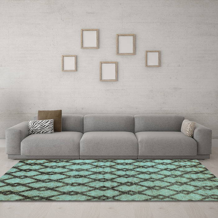 Machine Washable Abstract Light Blue Modern Rug in a Living Room, wshabs5272lblu