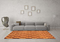 Machine Washable Abstract Orange Modern Rug, wshabs5272org