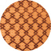 Round Abstract Orange Modern Rug, abs5272org