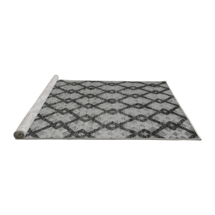 Sideview of Machine Washable Abstract Gray Modern Rug, wshabs5272gry