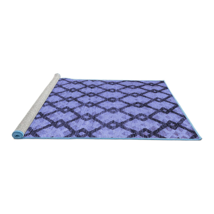 Sideview of Machine Washable Abstract Blue Modern Rug, wshabs5272blu
