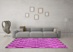 Machine Washable Abstract Purple Modern Area Rugs in a Living Room, wshabs5272pur