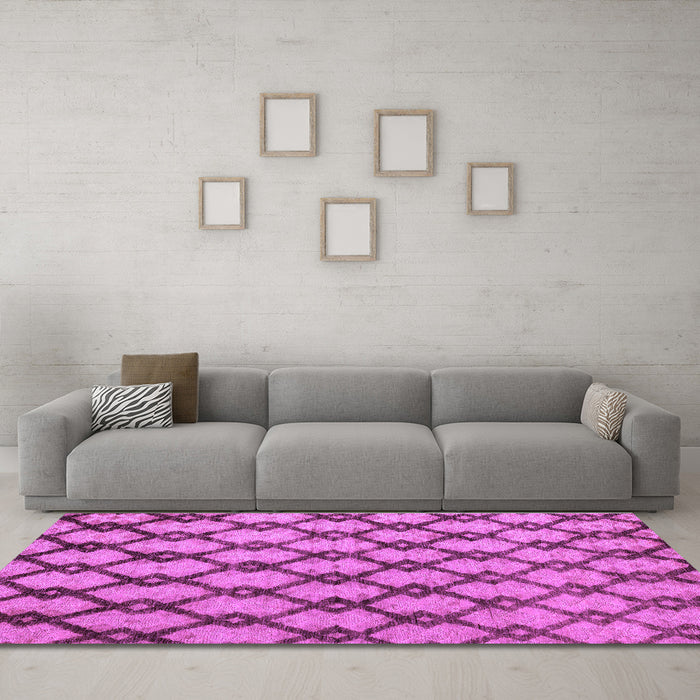 Machine Washable Abstract Purple Modern Area Rugs in a Living Room, wshabs5272pur