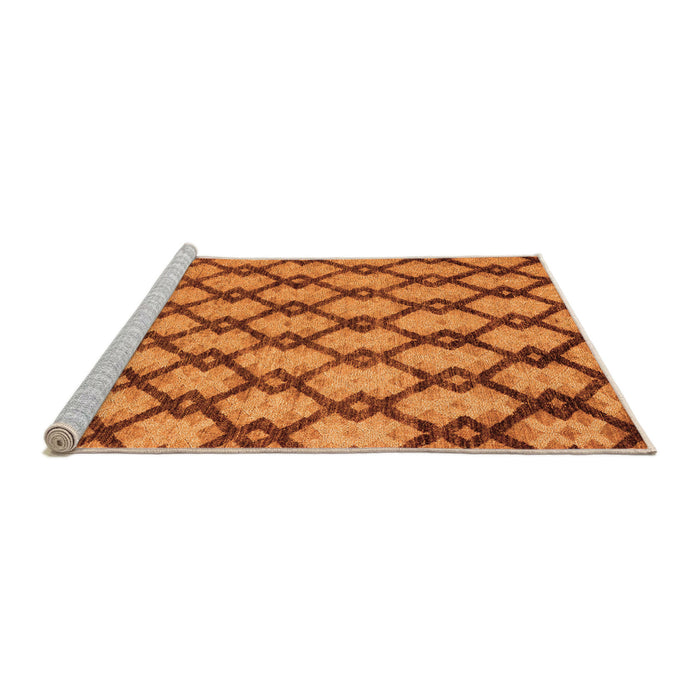 Sideview of Machine Washable Abstract Orange Modern Area Rugs, wshabs5272org