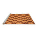 Sideview of Machine Washable Abstract Orange Modern Area Rugs, wshabs5272org